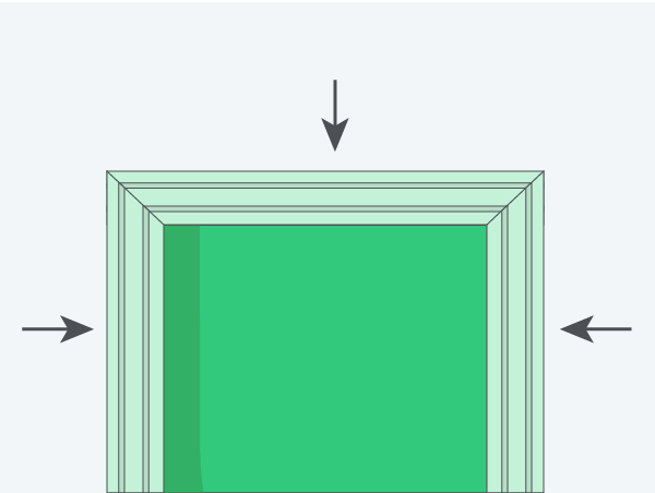 Align the holes so that the door stands upright