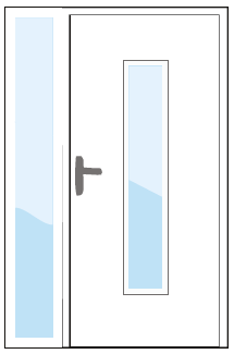 steel front door with left sidelight
